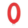 Vela 0 Vermelho Glitter Grande